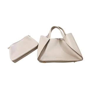 Nwot Melie Bianco vegan leather luxury bone handbag crossbody strap internal bag